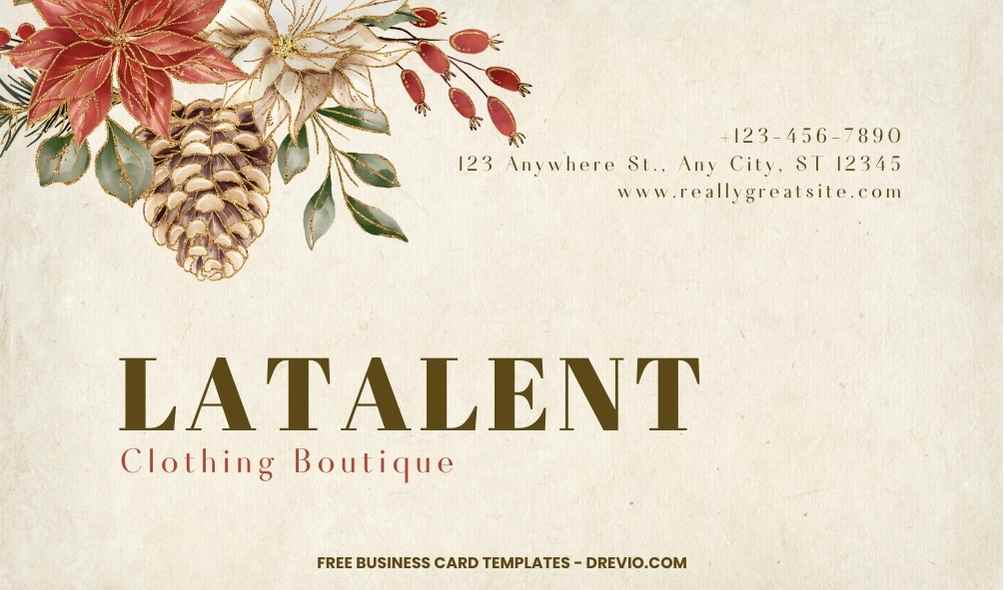 FREE Editable Vintage Floral Business Card