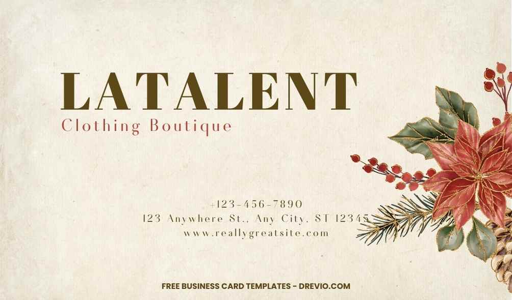 FREE Editable Vintage Floral Business Card