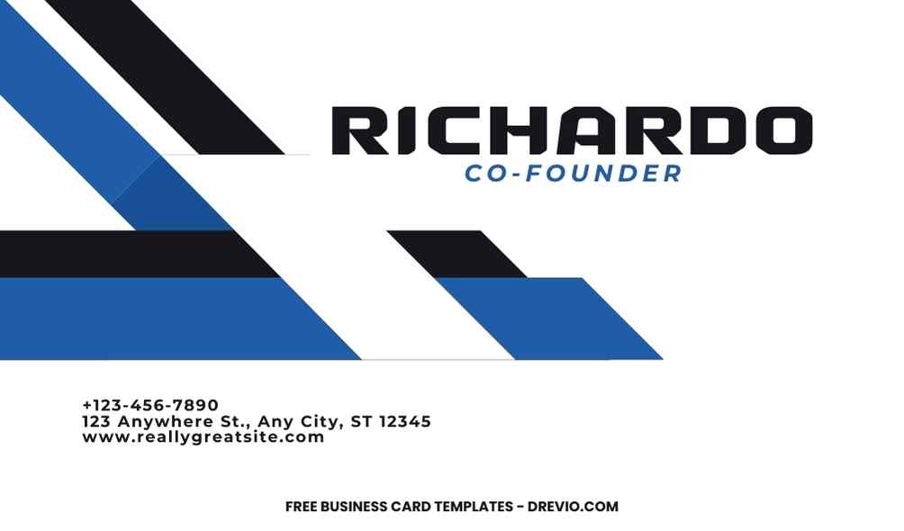 FREE Editable White Black And Blue Business Card