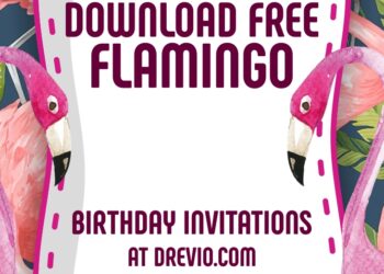 FREE Editable Flamingo Birthday Invitation