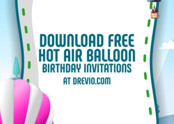 FREE Editable Hot Air Balloon Birthday Invitation