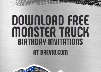 FREE Editable Monster Truck Birthday Invitations