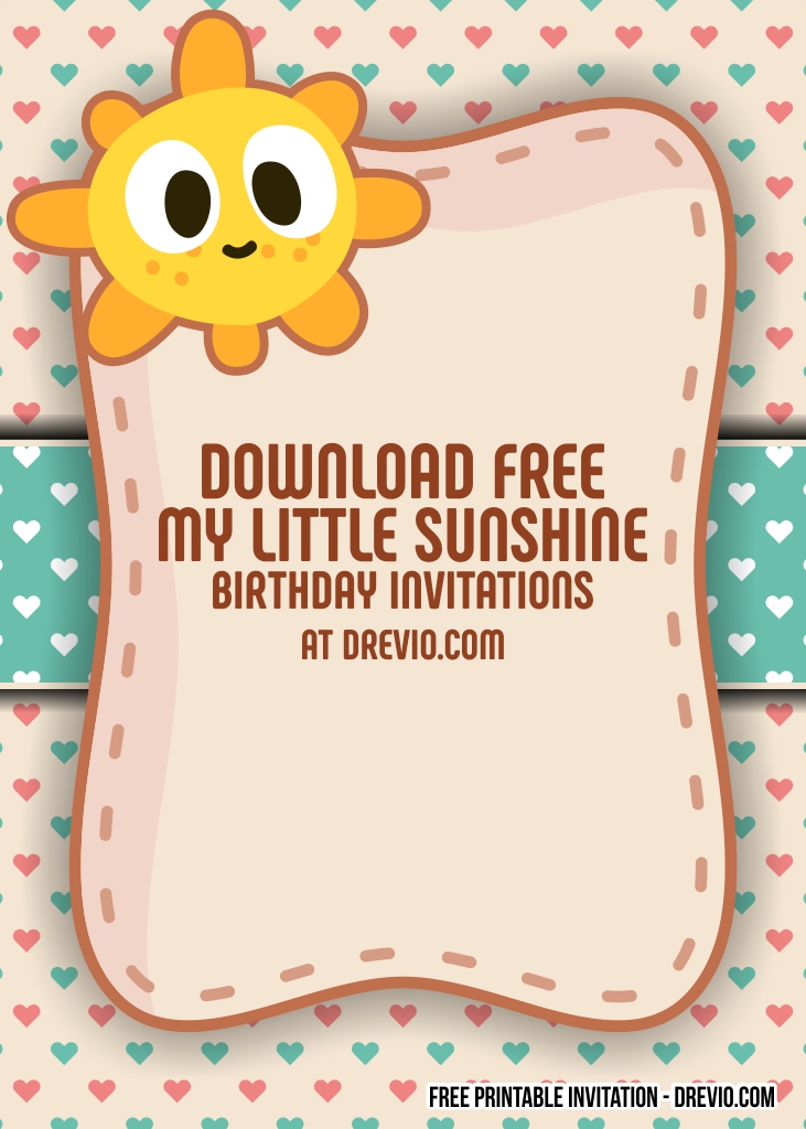 FREE Editable My Little Sunshine Birthday Invitation