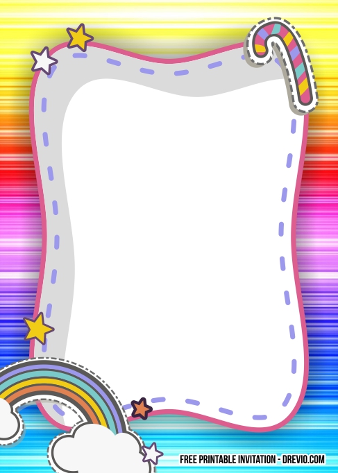 FREE Editable Rainbow Pamper Birthday Invitation