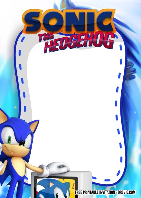 FREE Editable Sonic the Hedgehog Birthday Invitation