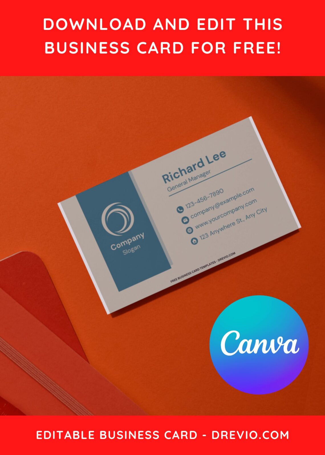 10+ Soothing Beige & Blue Canva Business Card Templates G