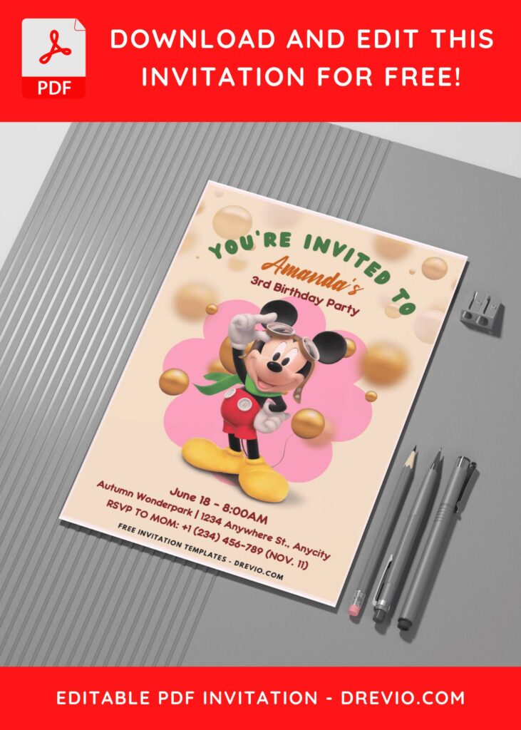 Mickey Mouse Invitation Templates For Fun And Enjoyable Kids' Parties G