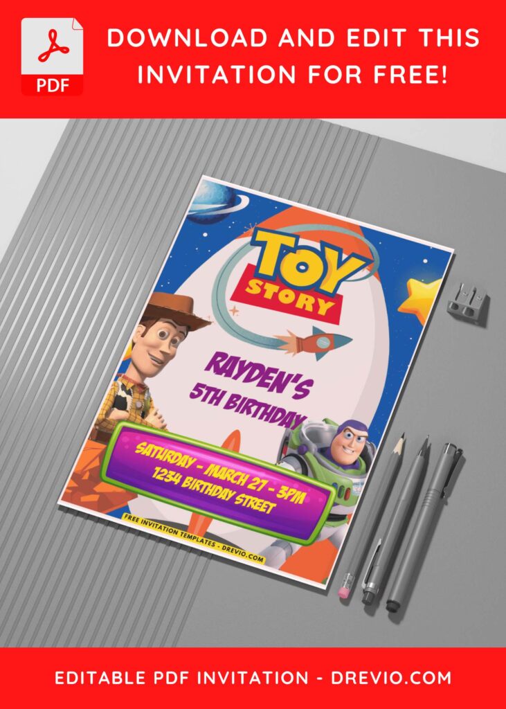 A Complete Toy Story Invitation Template For Fun-Filled Kids Parties G