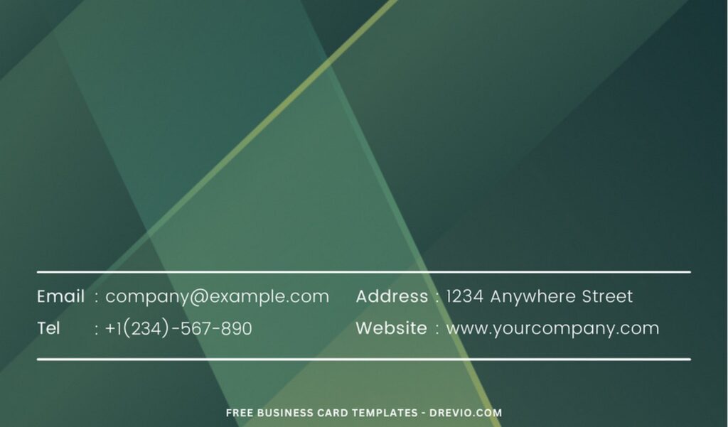 10+ Modern Geometric With Green Accent Canva Business Card Templates JJ
