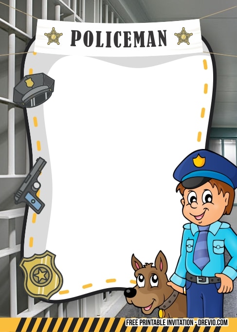 FREE Editable Policeman Birthday Invitation