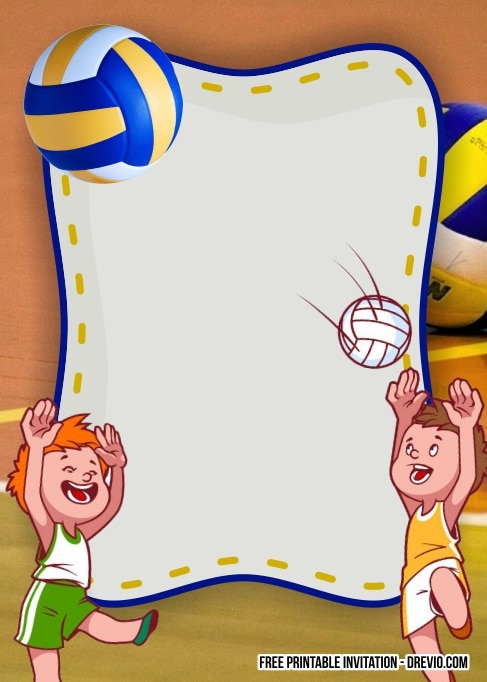 FREE Editable Volleyball Birthday Invitations