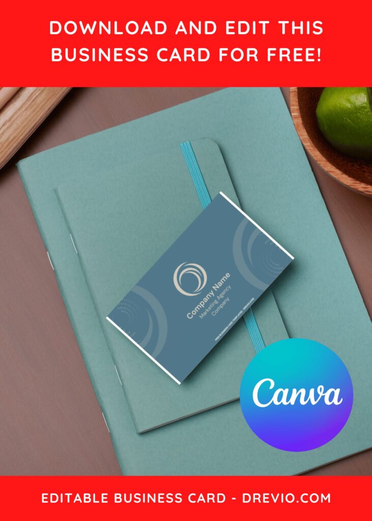 10+ Soothing Beige & Blue Canva Business Card Templates H