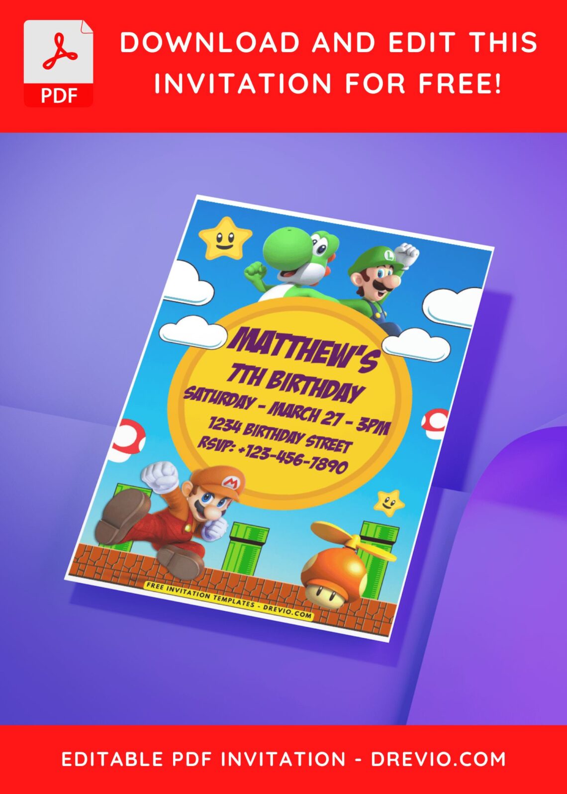 Super Mario Invitation Template Guide: Free Designs For Your Party! H