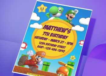 Super Mario Invitation Template Guide: Free Designs For Your Party! H
