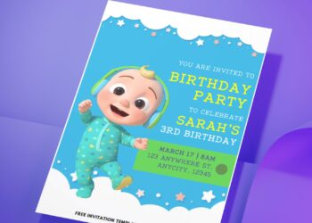 (Easy Edit PDF Invitation) Cocomelon Birthday Invitation
