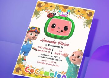 (Easily Edit PDF Invitation) Autumn Cocomelon Birthday Invitation