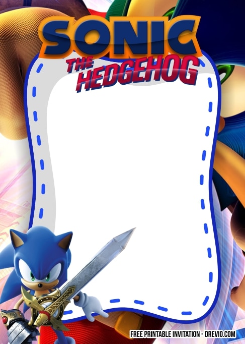 FREE Editable Sonic the Hedgehog Birthday Invitation