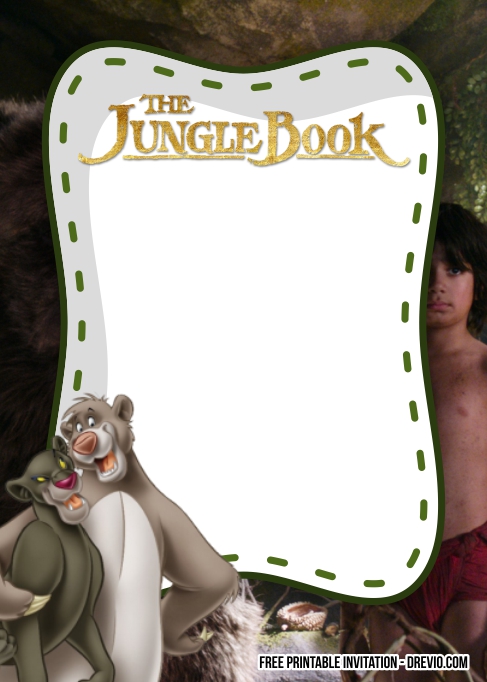 FREE Editable Jungle Book Birthday Invitations