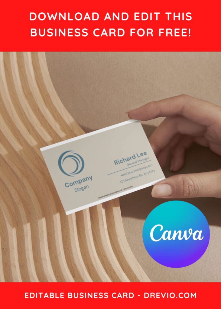 10+ Soothing Beige & Blue Canva Business Card Templates I