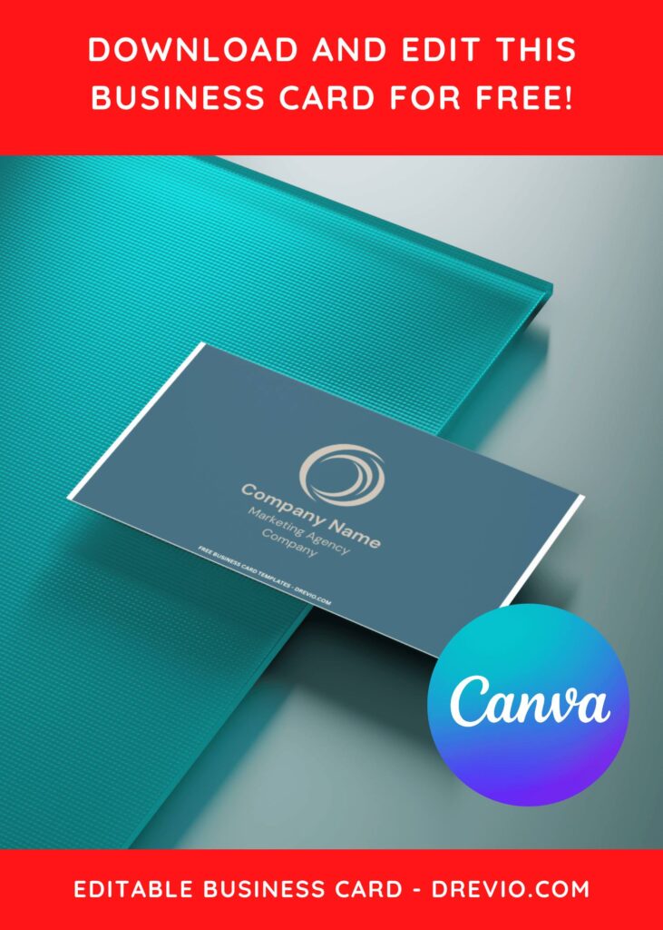 10+ Soothing Beige & Blue Canva Business Card Templates J