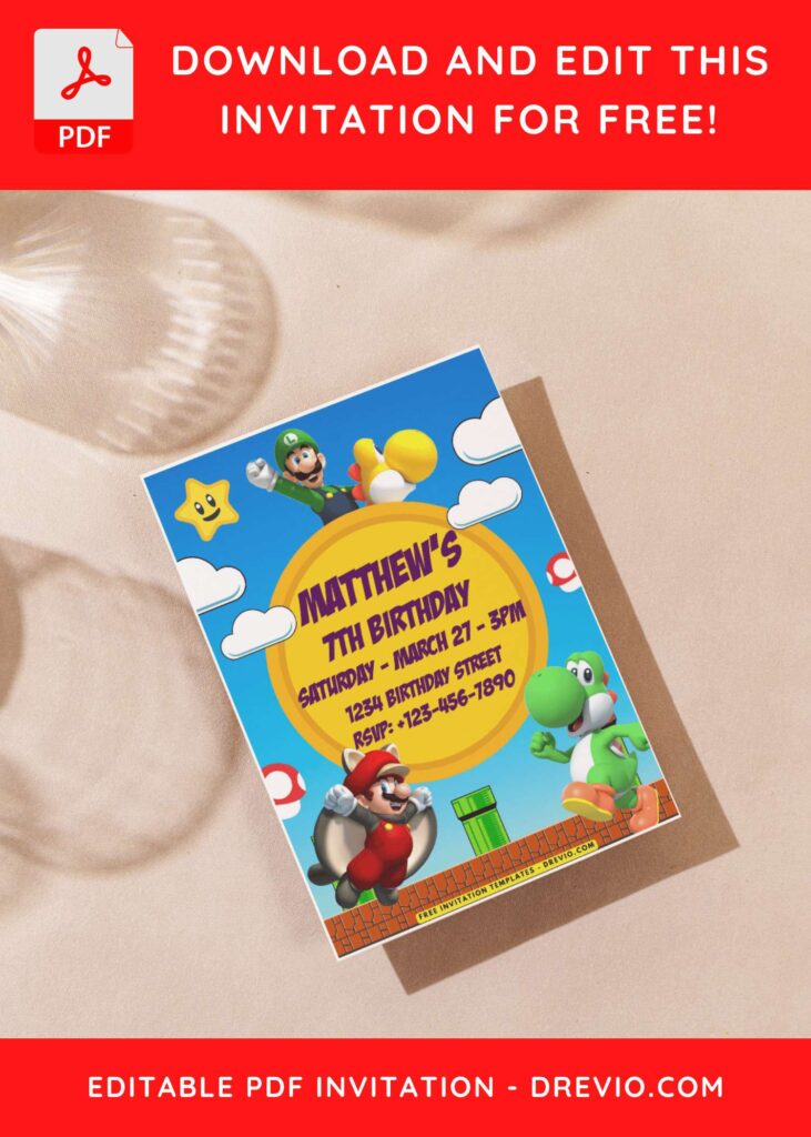 Super Mario Invitation Template Guide: Free Designs For Your Party! J
