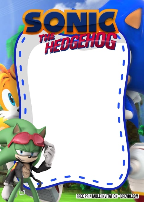 FREE Editable Sonic the Hedgehog Birthday Invitation