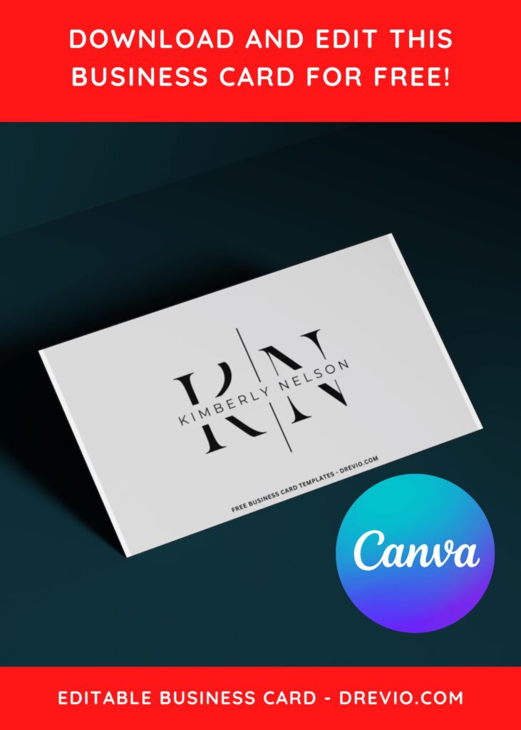 10+ Inspiring Black & White Monogram Canva Business Card Templates D