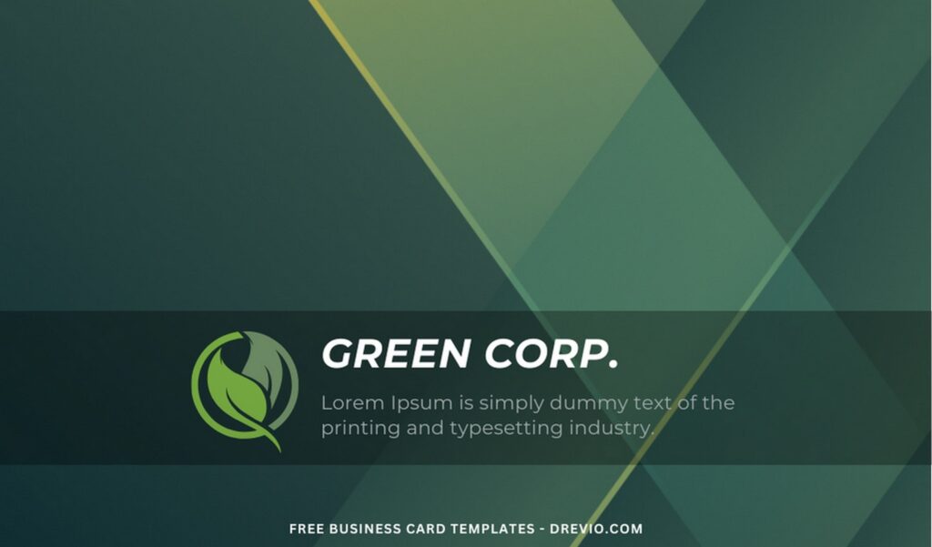 10+ Modern Geometric With Green Accent Canva Business Card Templates 