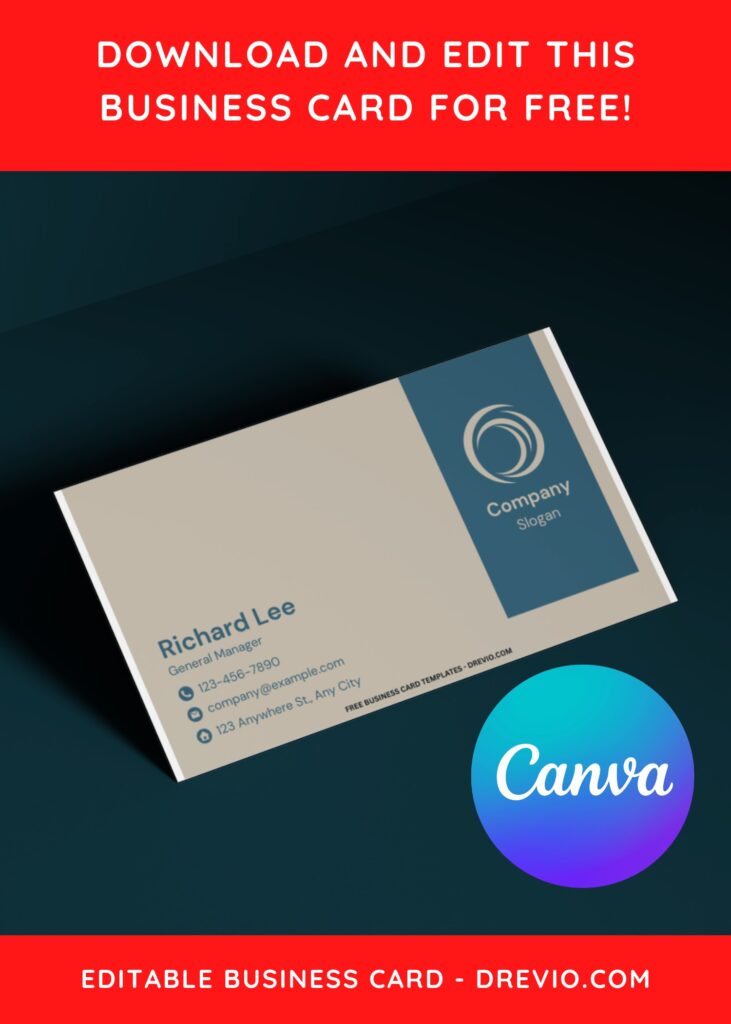 10+ Soothing Beige & Blue Canva Business Card Templates A