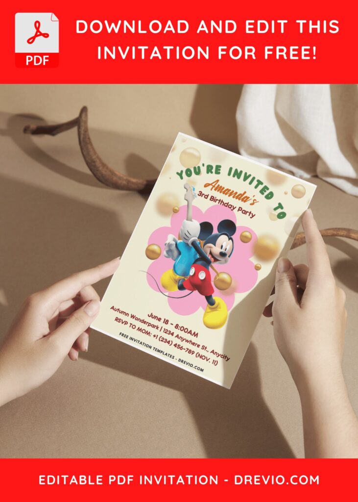 Mickey Mouse Invitation Templates For Fun And Enjoyable Kids' Parties A