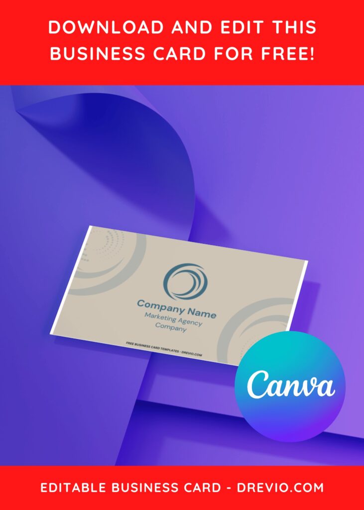 10+ Soothing Beige & Blue Canva Business Card Templates B