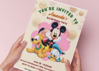 Mickey Mouse Invitation Templates For Fun And Enjoyable Kids' Parties B