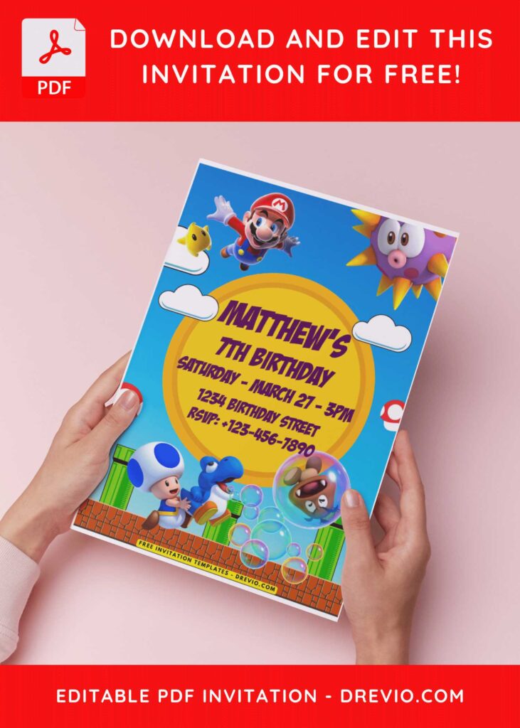 Super Mario Invitation Template Guide: Free Designs For Your Party! B