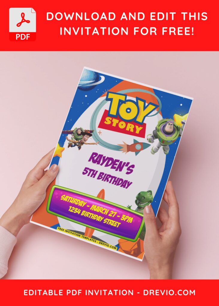A Complete Toy Story Invitation Template For Fun-Filled Kids Parties B