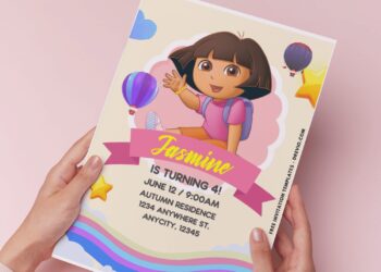 (Easily Edit PDF Invitation) Fun Dora Adventure Birthday Invitation F