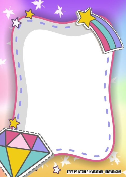 FREE Editable Rainbow Pamper Birthday Invitation