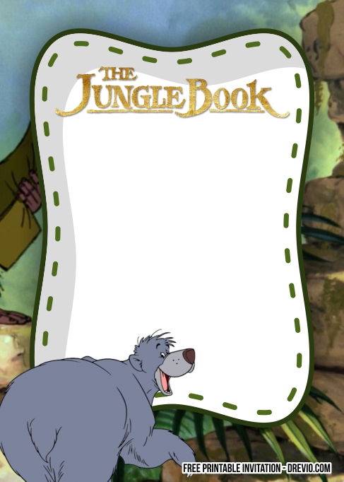 FREE Editable Jungle Book Birthday Invitations