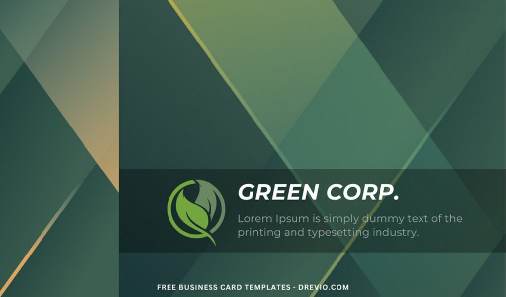 10+ Modern Geometric With Green Accent Canva Business Card Templates GG