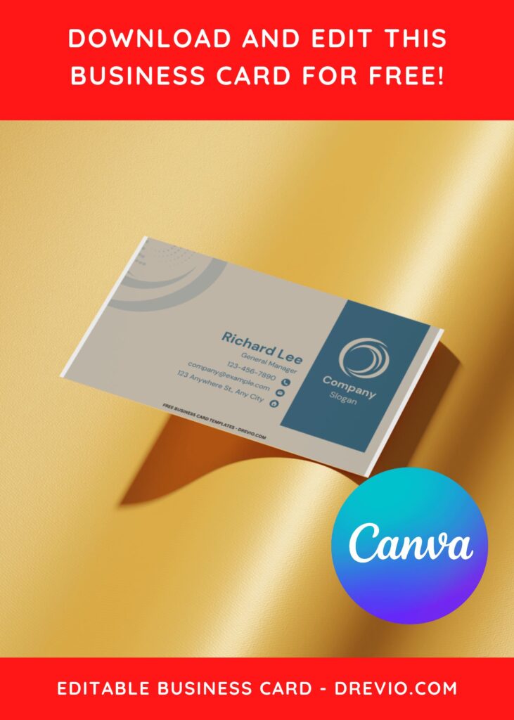 10+ Soothing Beige & Blue Canva Business Card Templates C