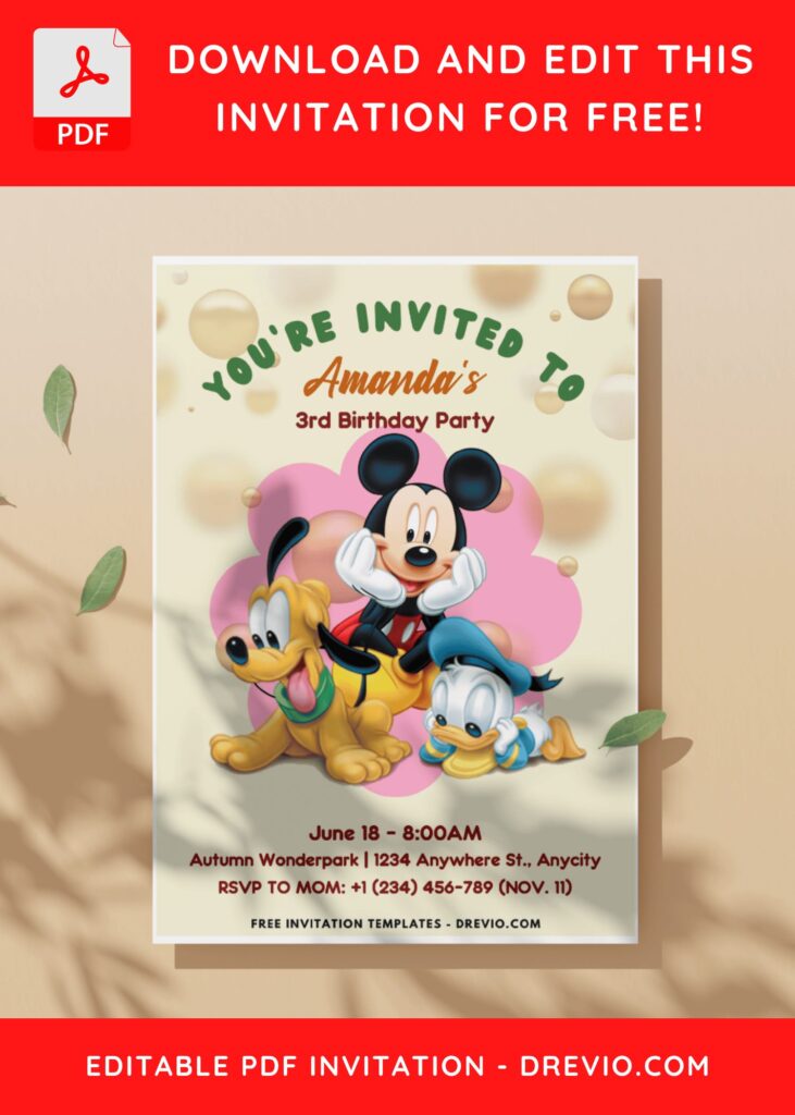 Mickey Mouse Invitation Templates For Fun And Enjoyable Kids' Parties C