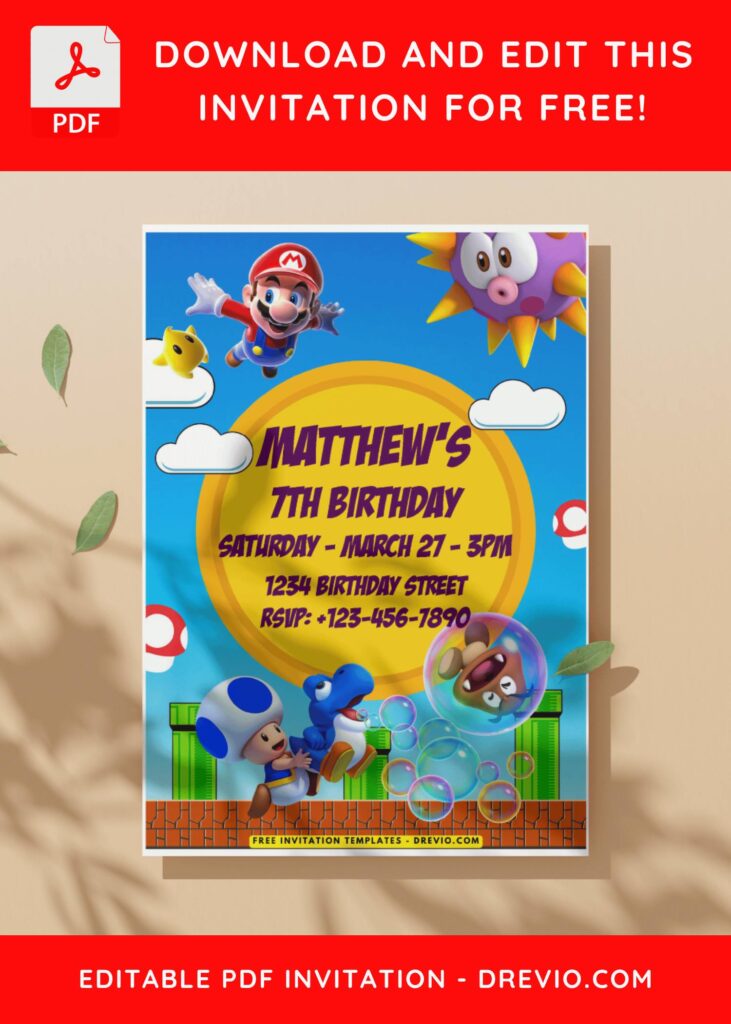 Super Mario Invitation Template Guide: Free Designs For Your Party! C