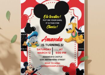(Easily Edit PDF Invitation) Mickey Mouse Birthday Invitation C