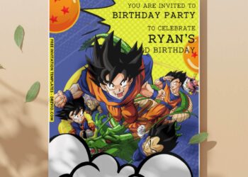 (Easily Edit PDF Invitation) Epic Dragon Ball Z Birthday Invitation C