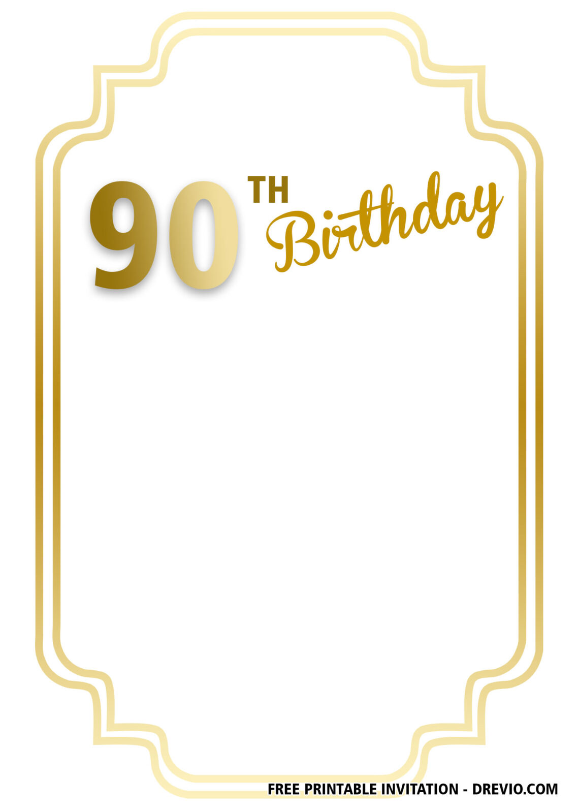 FREE 90th Birthday Invitations: