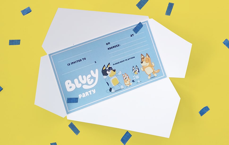 Bluey On The Cloud Birthday Invitation