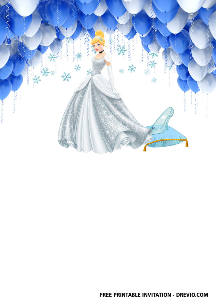 FREE Editable Cinderella Birthday Invitations