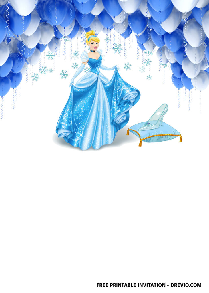 FREE Editable Cinderella Birthday Invitations