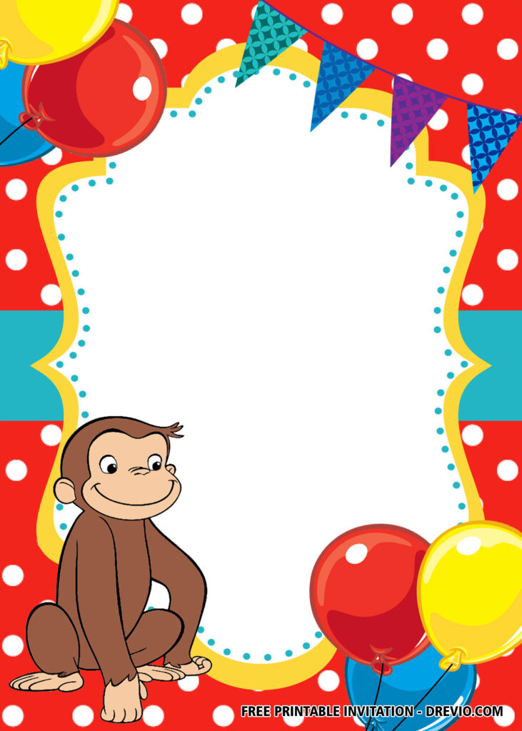 FREE Editable Curious George Birthday Invitations