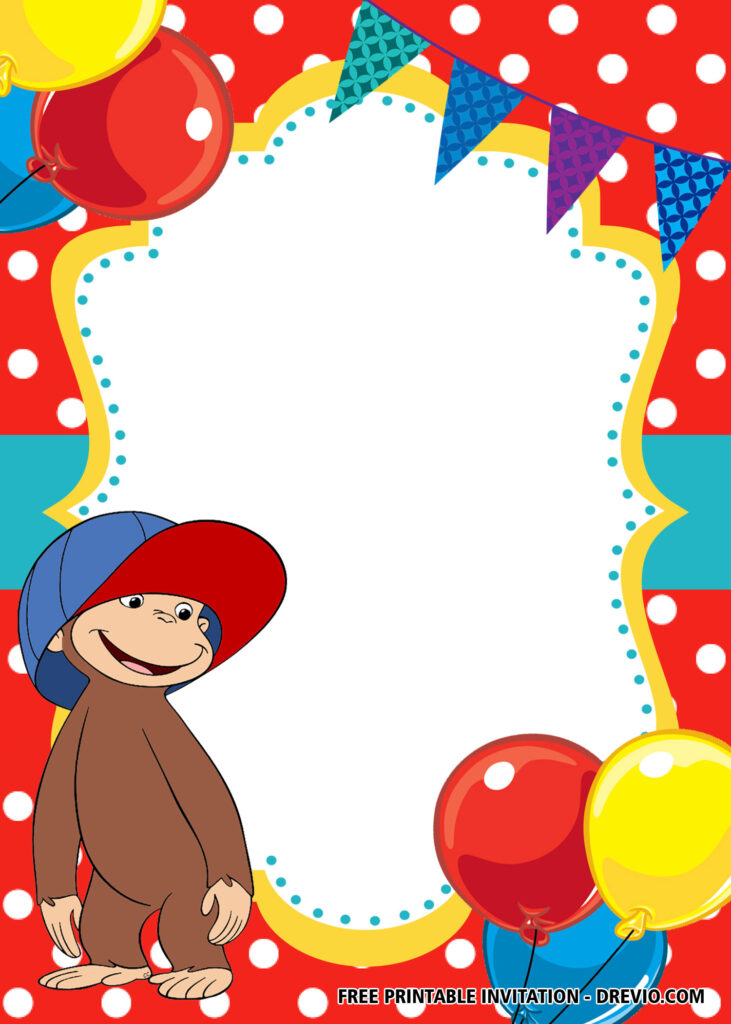 FREE Editable Curious George Birthday Invitations
