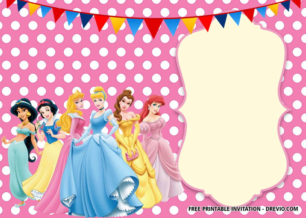 FREE Editable Disney Princess Birthday Invitations: